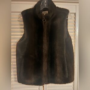 LOFT Dark Brown Faux Fur Vest